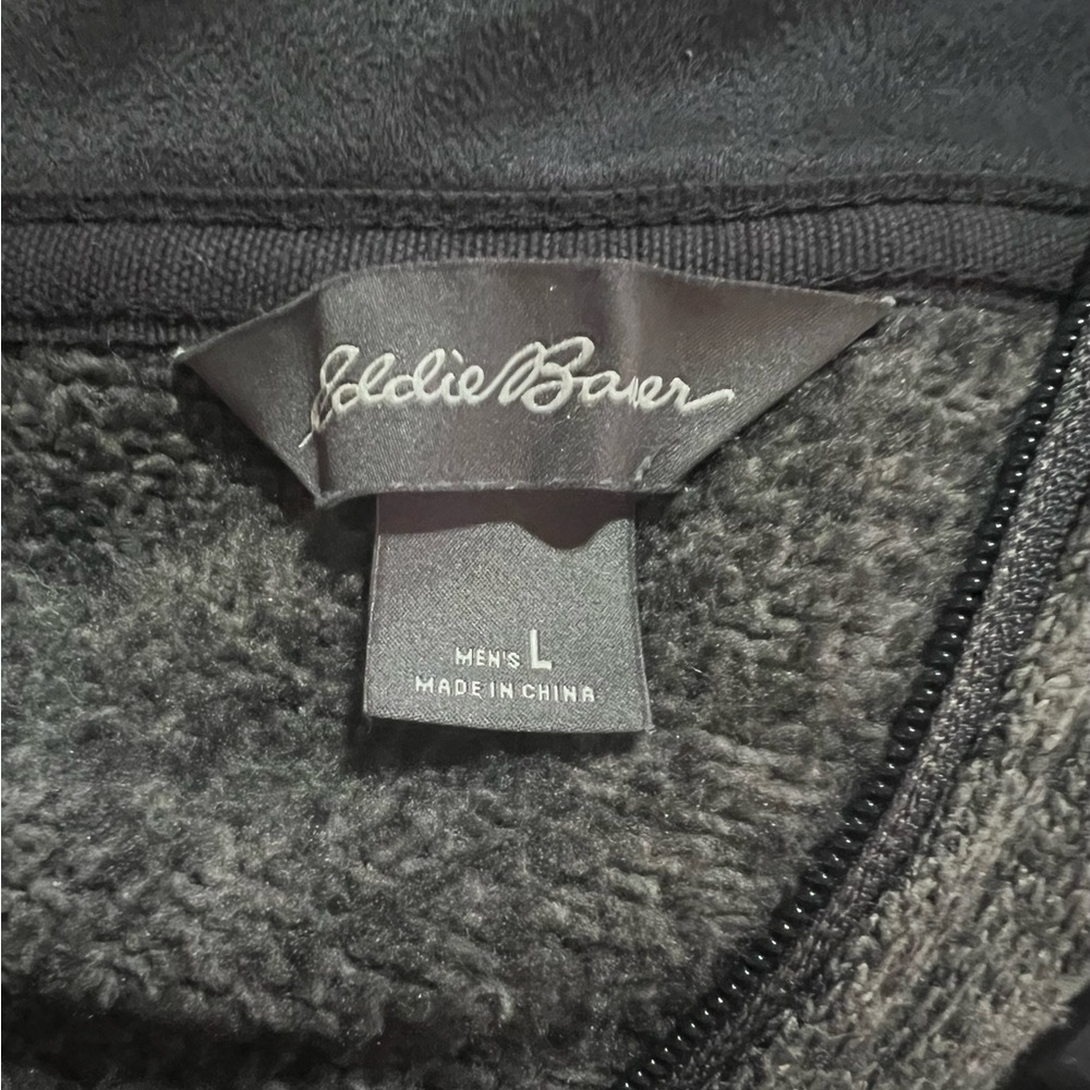 Eddie Bauer Men’s Convector Heathered Gray Half-Zip Fleece Sweater Size Large - Picture 5 of 6